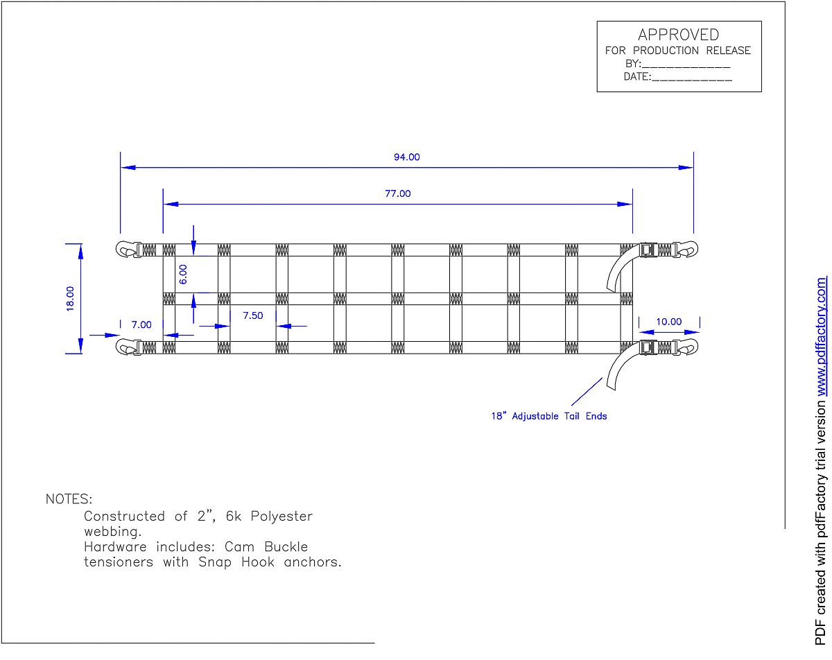 Long and Skinny Tailgate & Shelf Cargo Net 94 x 18" Long and Skinny Tailgate & Shelf Cargo Net 94 x 18"