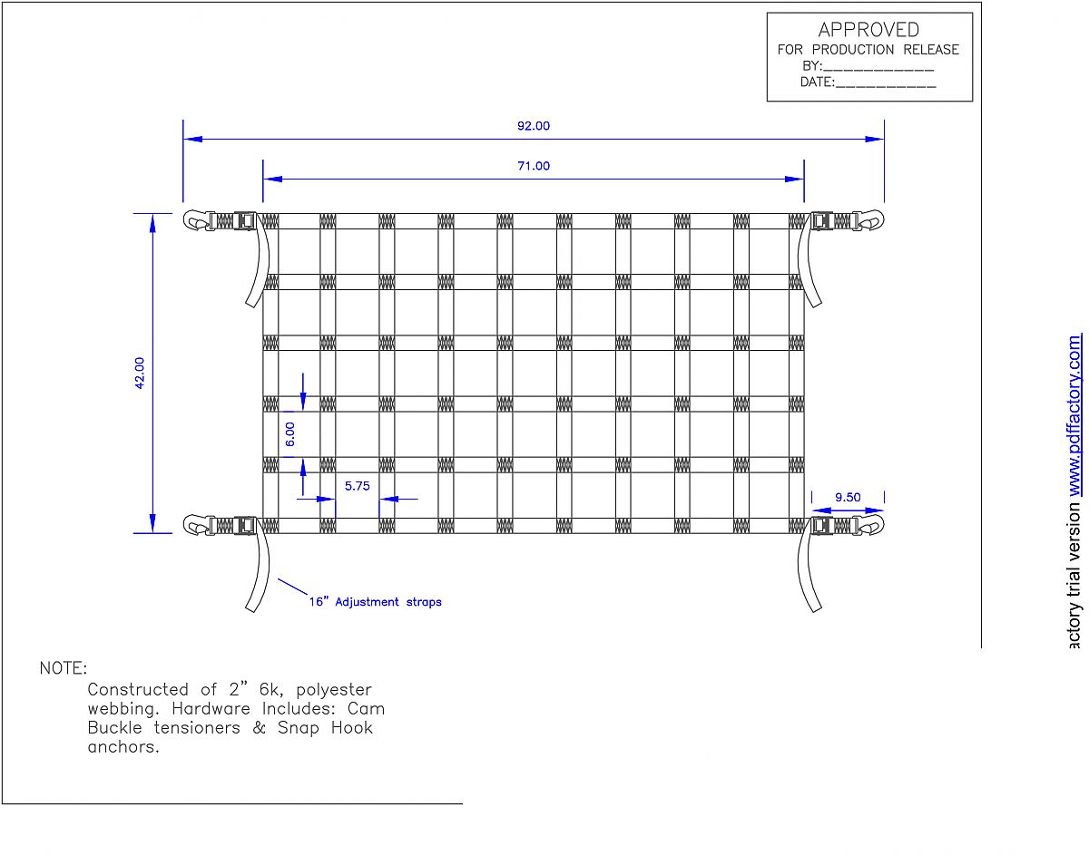 Work Truck Tailgate Net 92 x 42" Work Truck Tailgate Net 92 x 42"