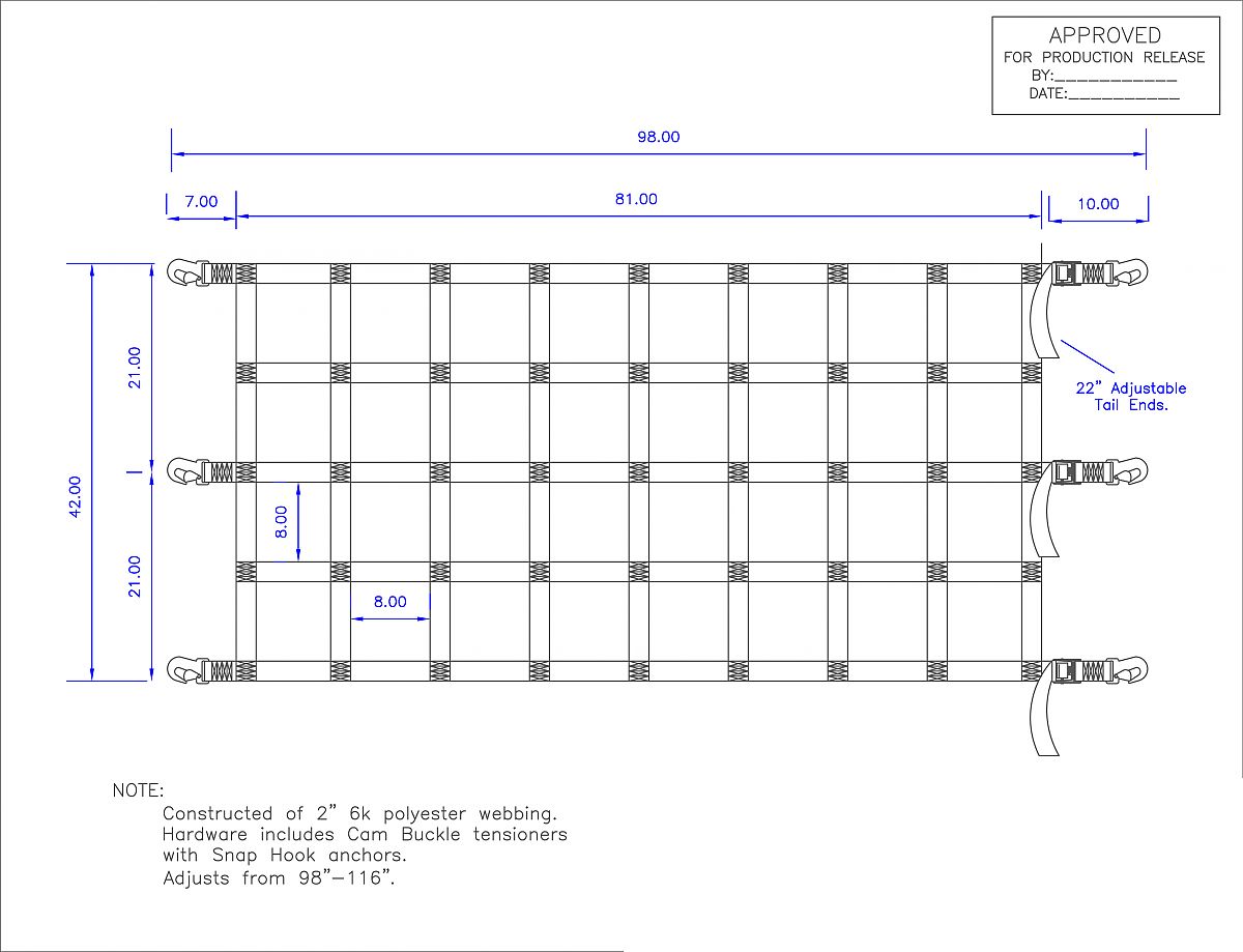 Work Truck Tailgate Net 98 x 42" Work Truck Tailgate Net 98 x 42"