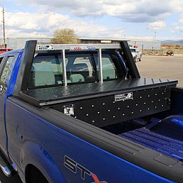 Low Profile Aluminum Saddle Box - 70’’ x 13.5’’ x 20’’